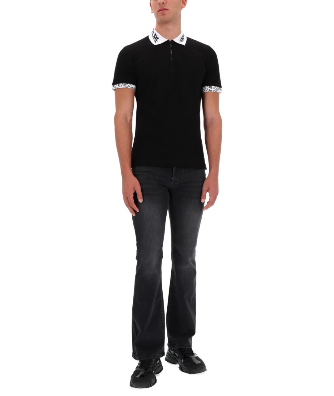 VERSACE JEANS COUTURE Черные хлопковые повседневные брюки, фото 2