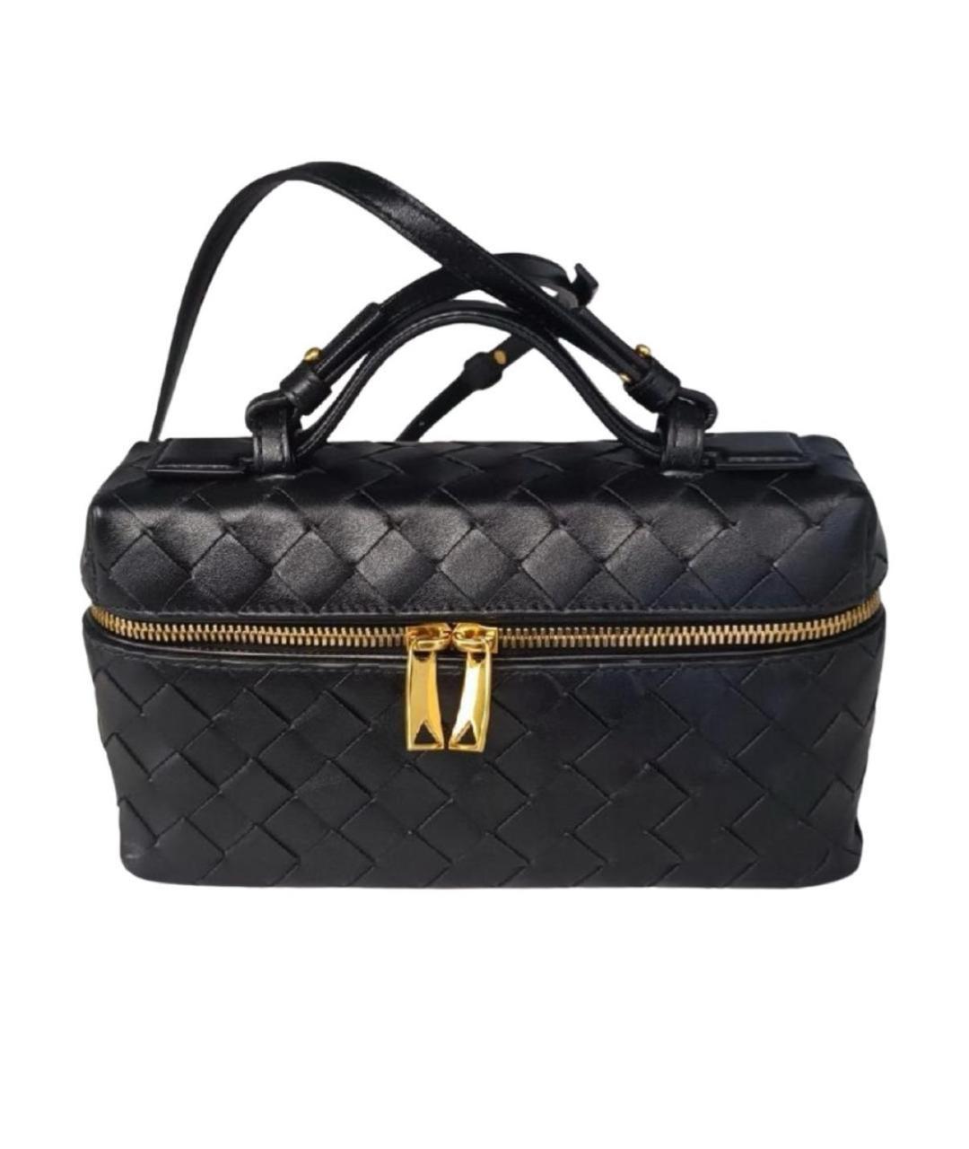 BOTTEGA VENETA Черная кожаная сумка через плечо, фото 1