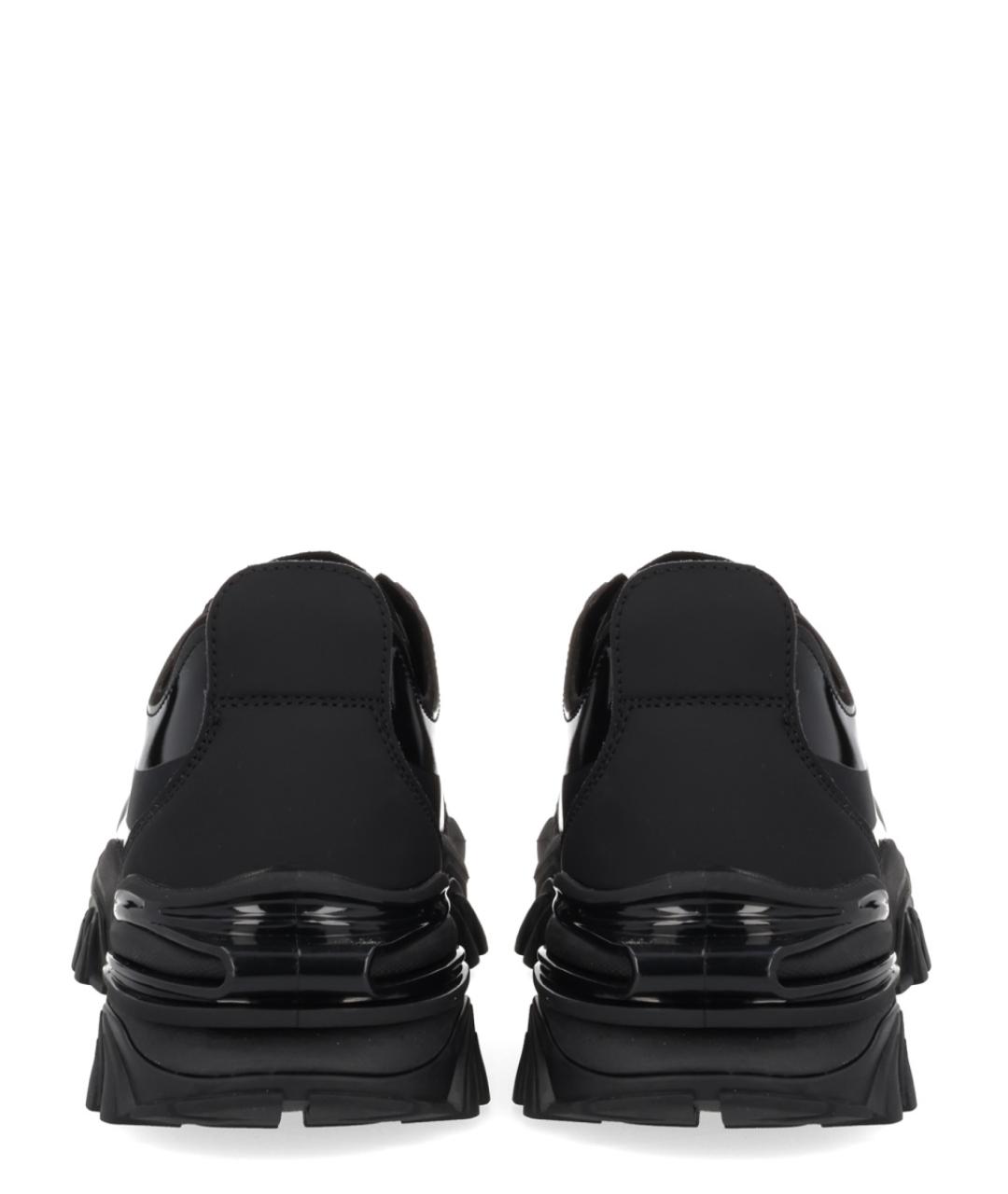 VERSACE JEANS COUTURE Черные кожаные низкие кроссовки / кеды, фото 4