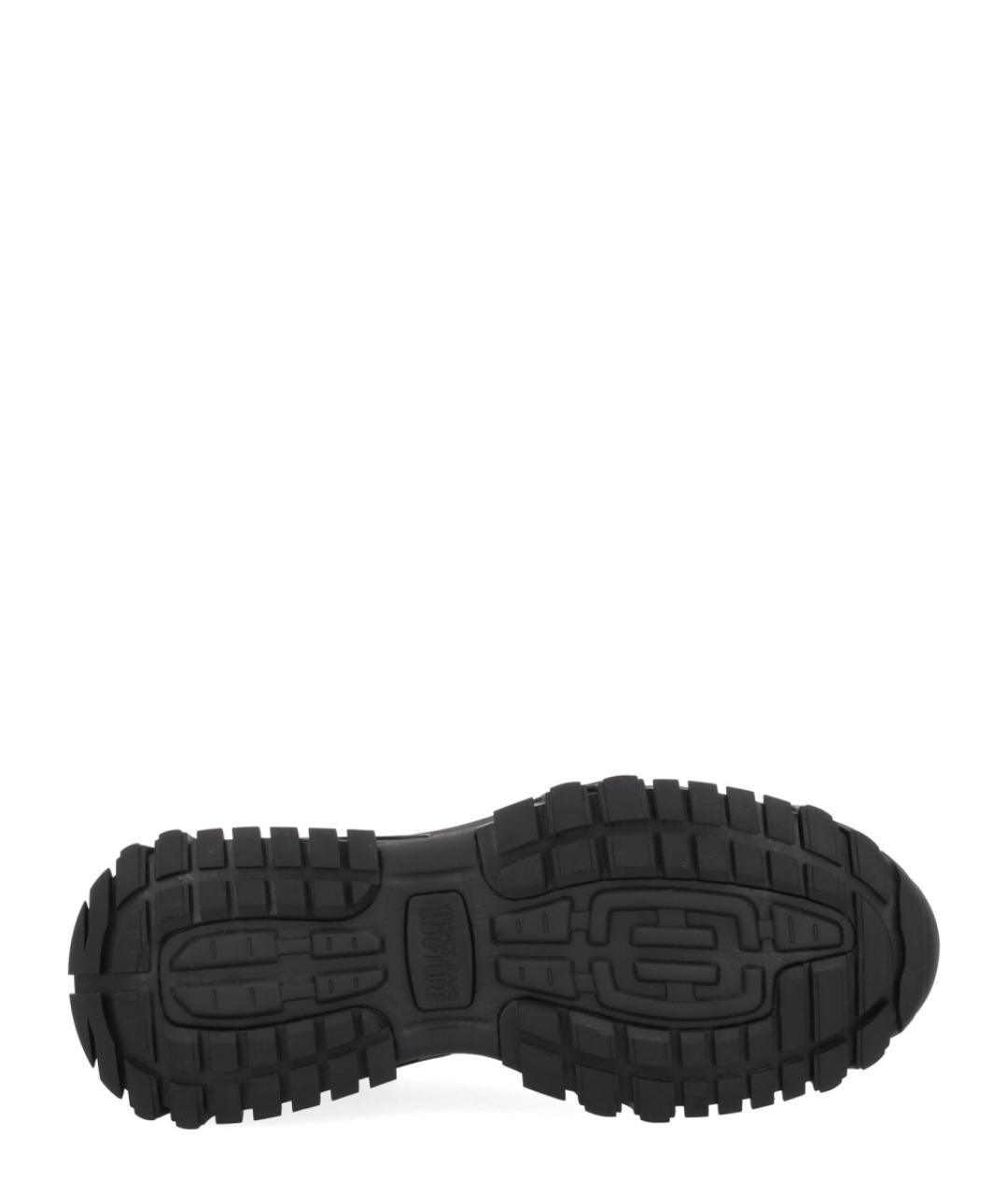 VERSACE JEANS COUTURE Черные кожаные низкие кроссовки / кеды, фото 6