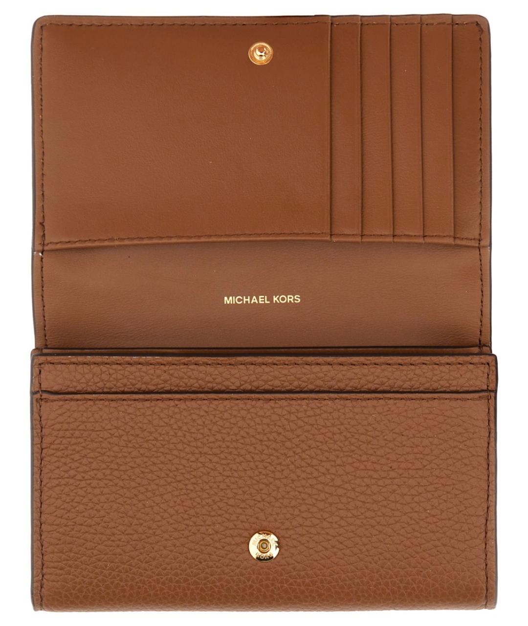 MICHAEL KORS Коричневый кожаный кошелек, фото 3