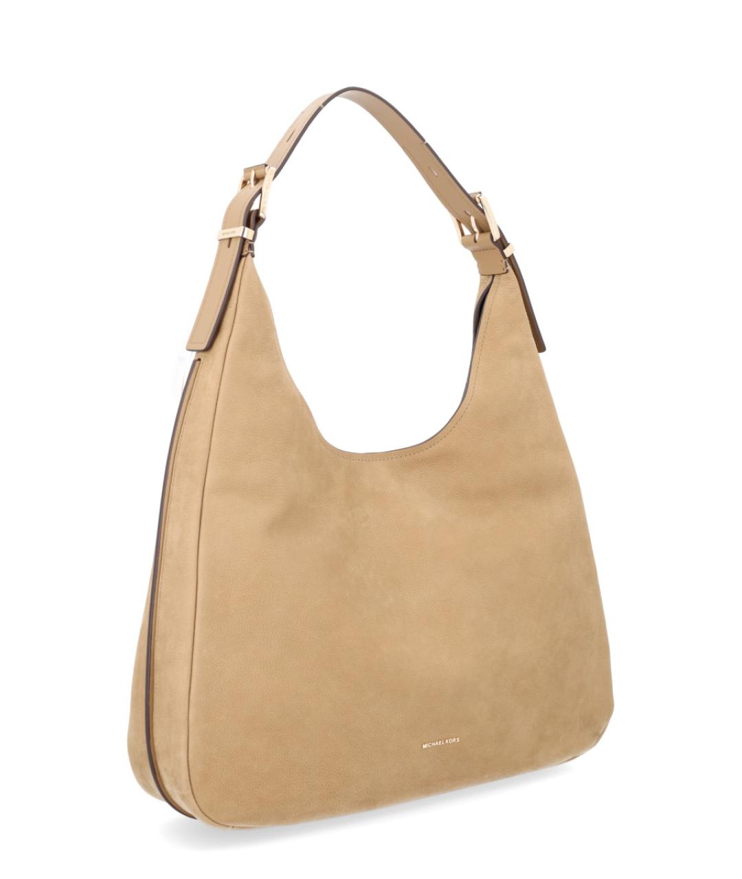 MICHAEL KORS Бежевая кожаная сумка через плечо, фото 3