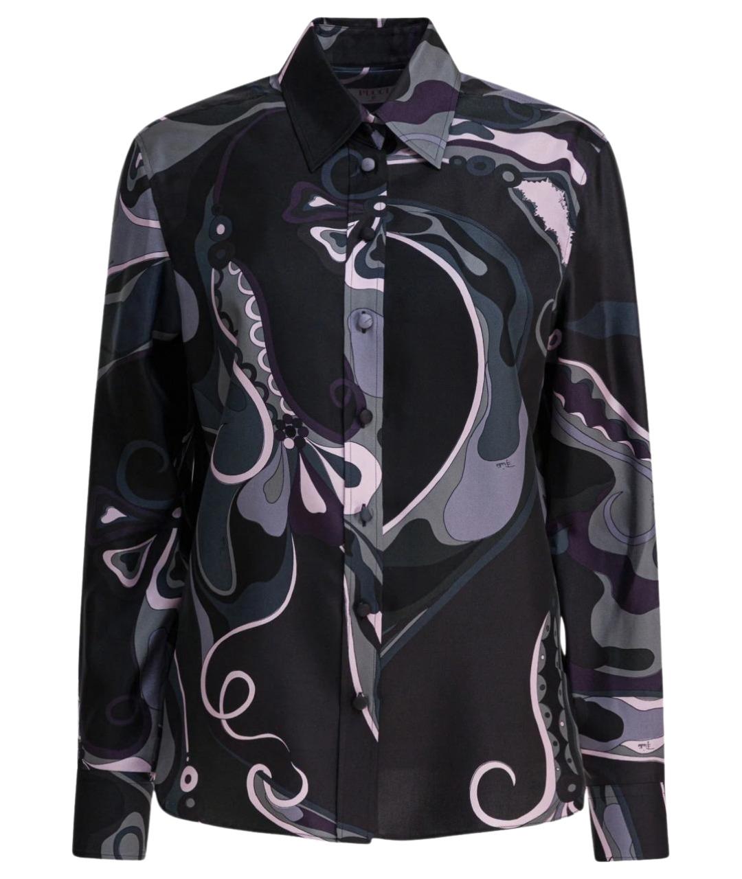 PUCCI Черная шелковая рубашка, фото 1