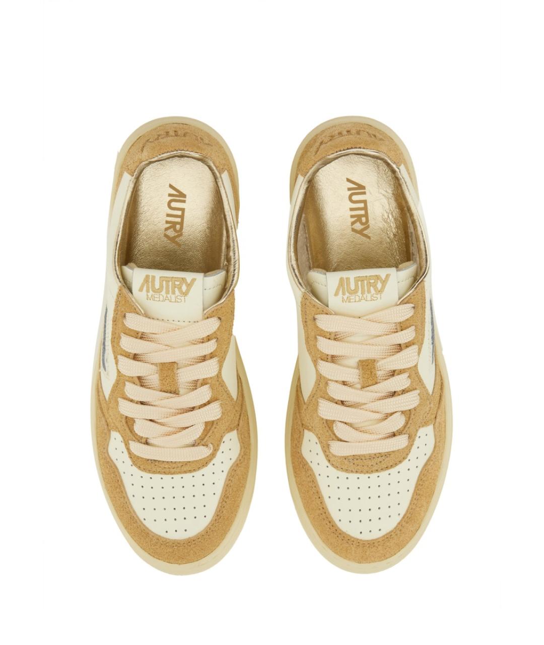 AUTRY Бежевые кожаные кроссовки, фото 6