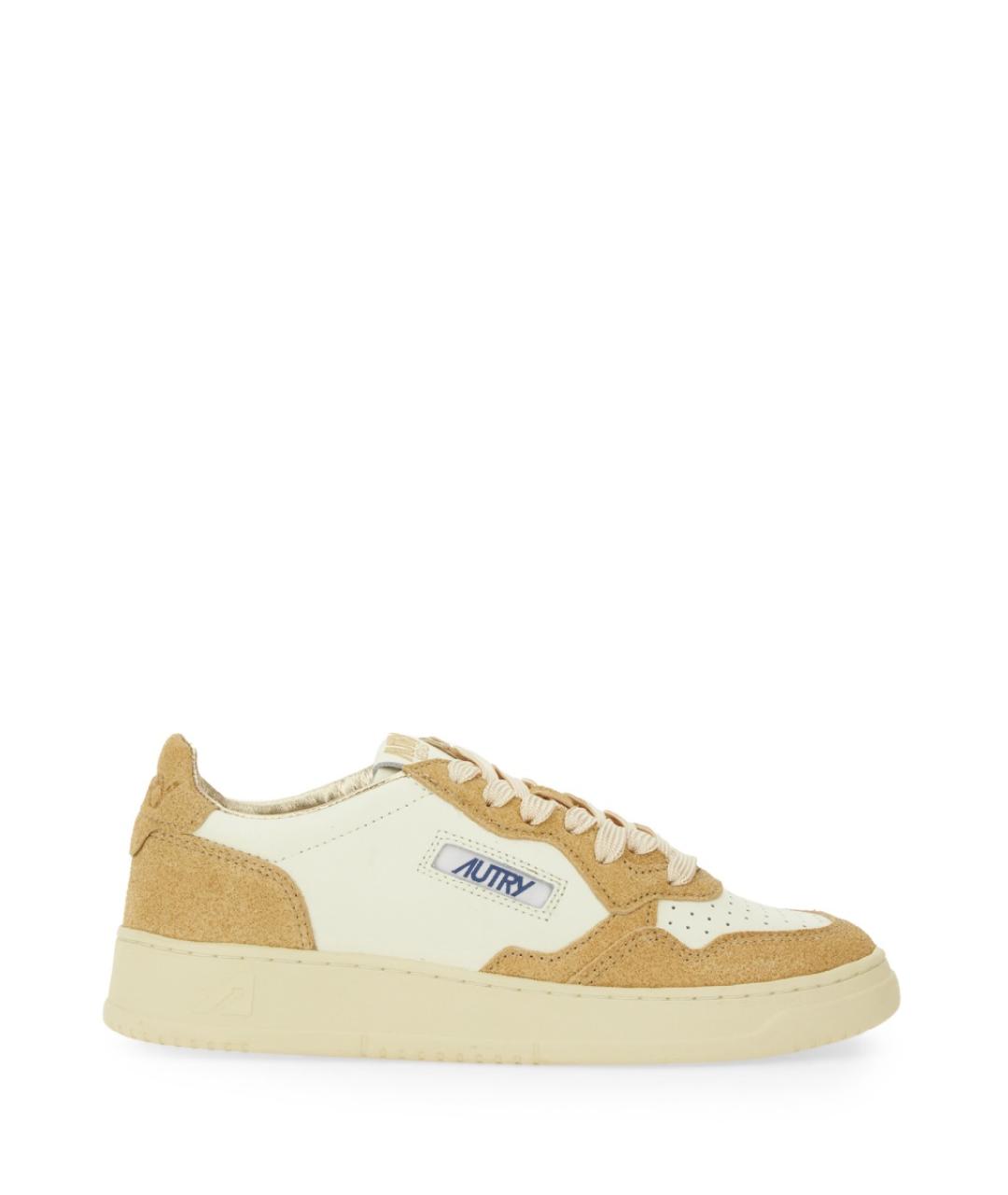 AUTRY Бежевые кожаные кроссовки, фото 1