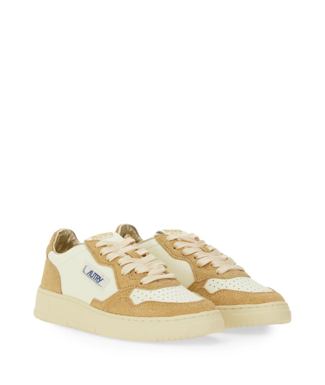 AUTRY Бежевые кожаные кроссовки, фото 2