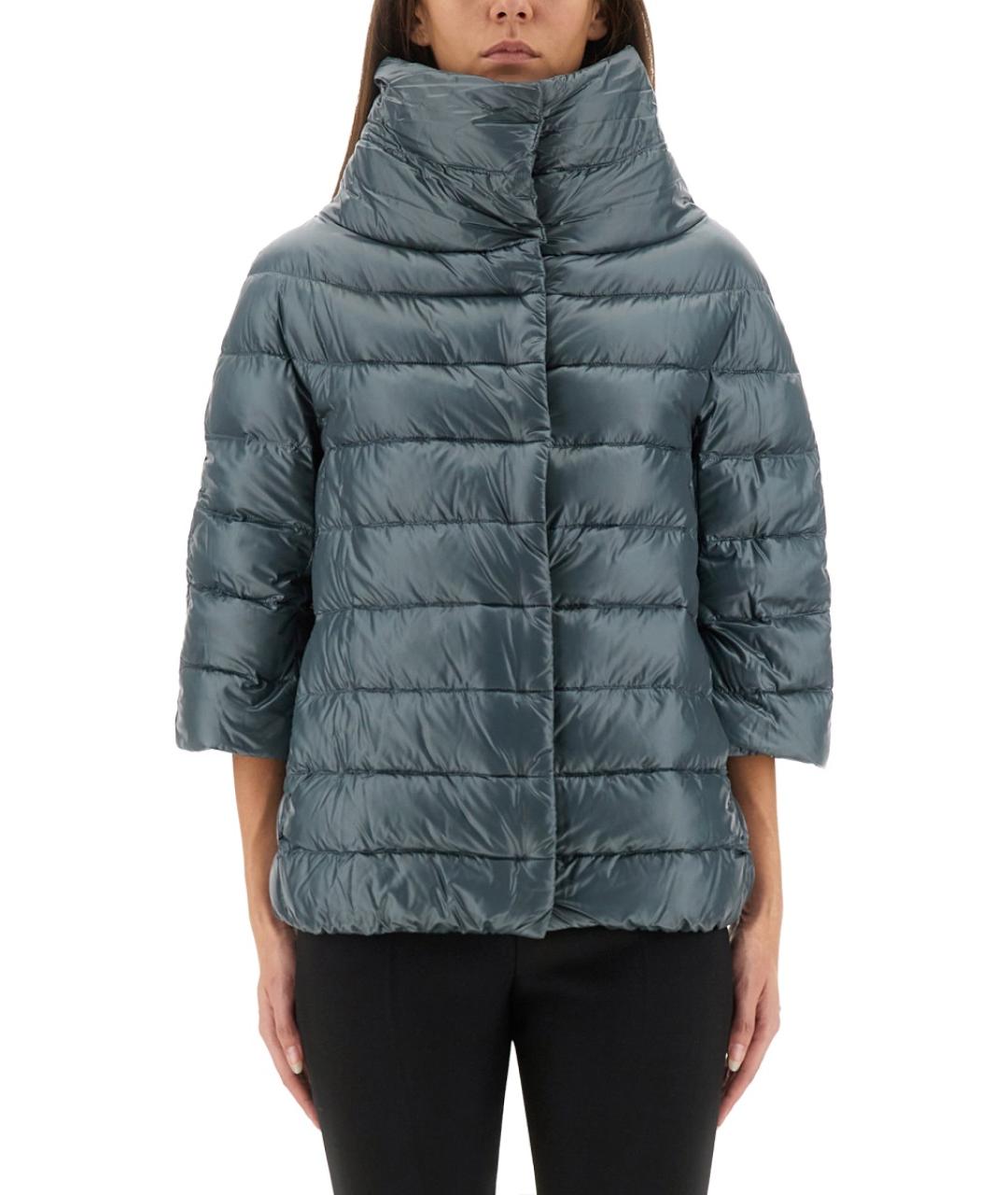 HERNO Голубой полиамидовый пуховик, фото 2