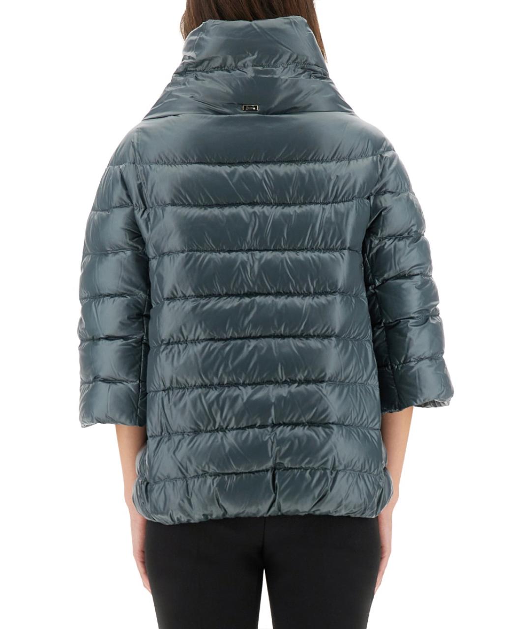 HERNO Голубой полиамидовый пуховик, фото 4