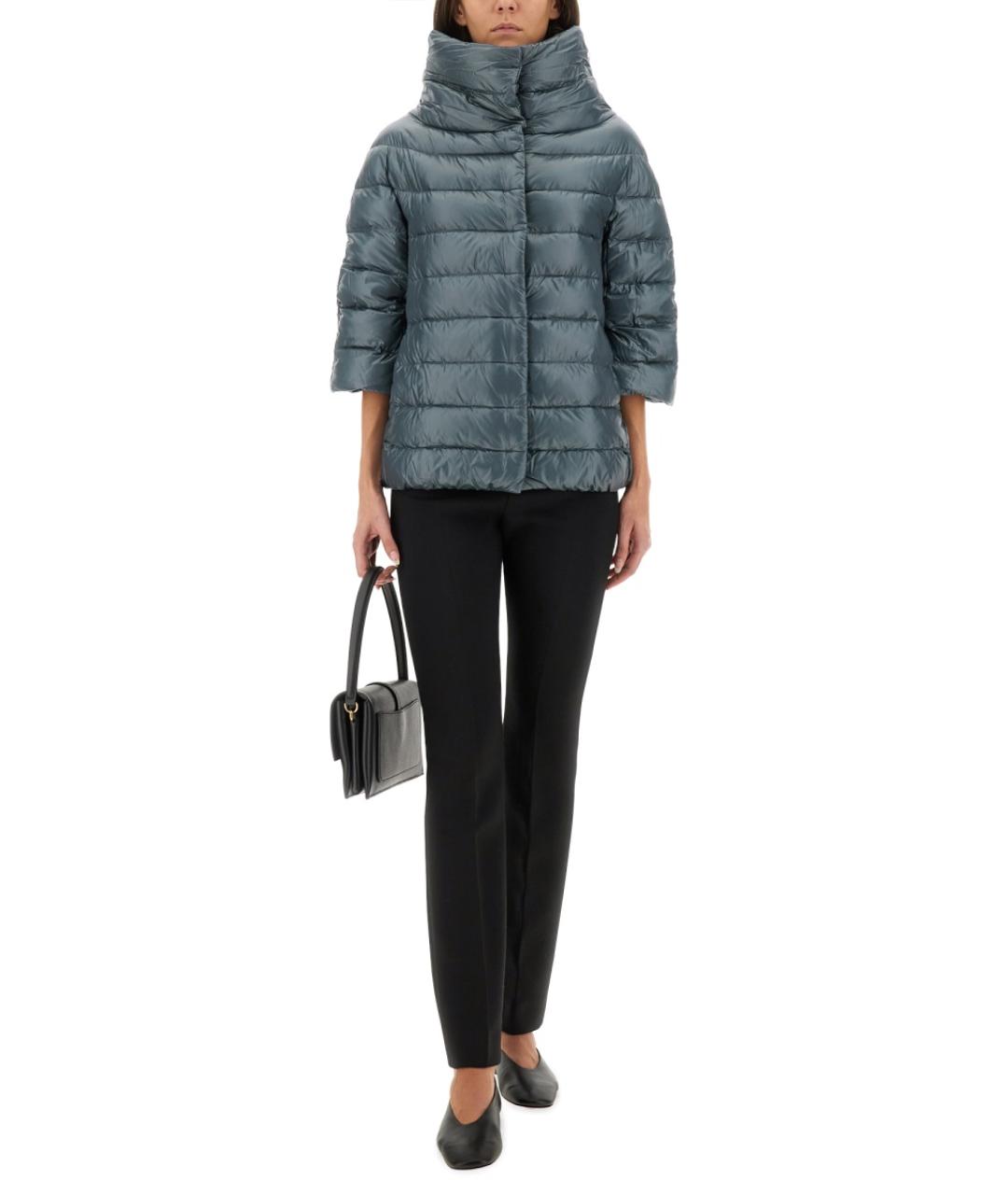 HERNO Голубой полиамидовый пуховик, фото 3