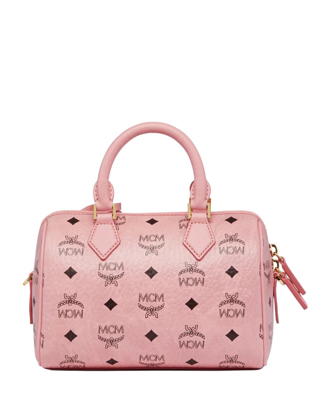 MCM Розовая синтетическая сумка с короткими ручками, фото 2