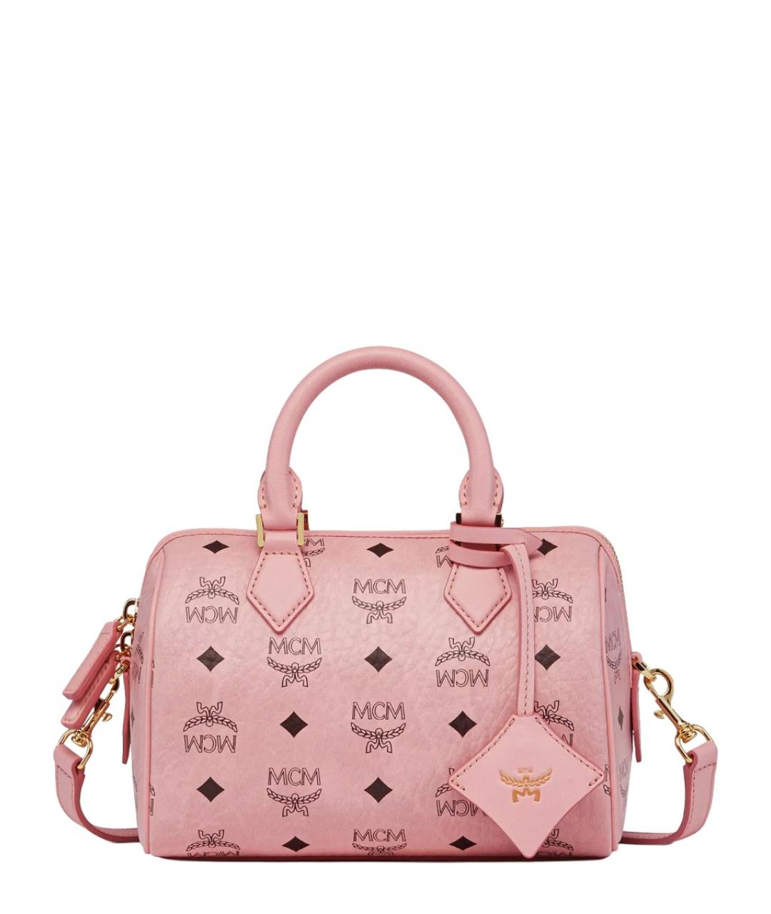 MCM Розовая синтетическая сумка с короткими ручками, фото 1