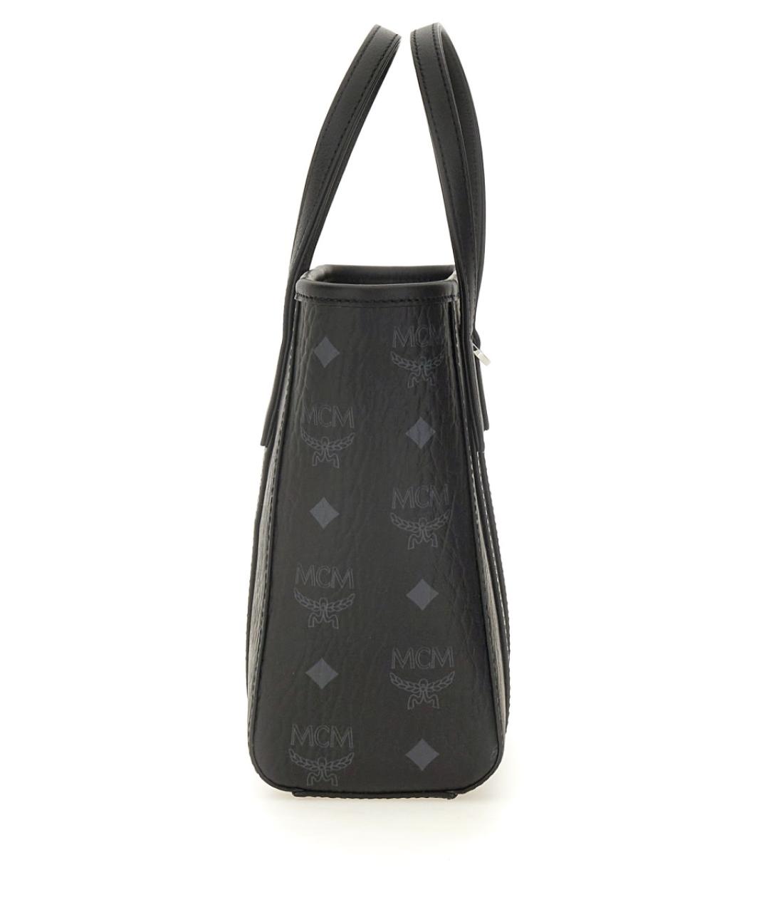 MCM Черная сумка тоут из искусственной кожи, фото 4