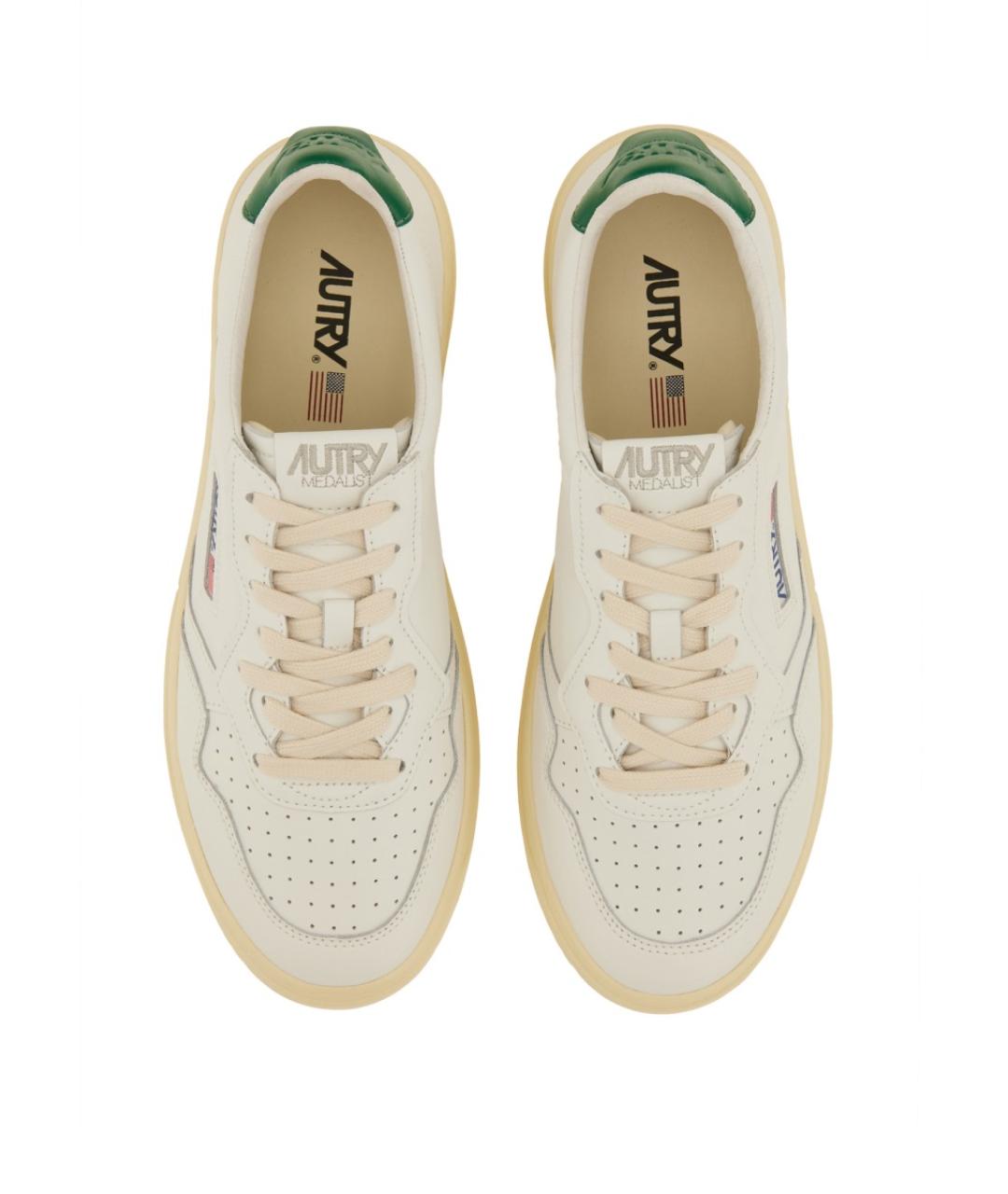 AUTRY Белые кожаные низкие кроссовки / кеды, фото 4