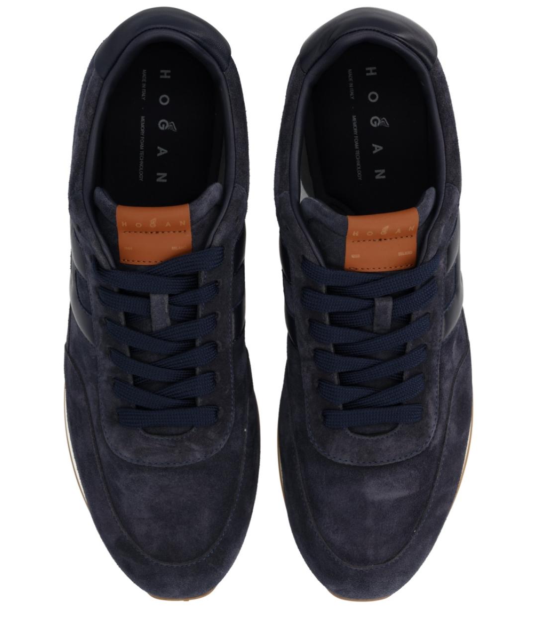 HOGAN Темно-синие замшевые низкие кроссовки / кеды, фото 5