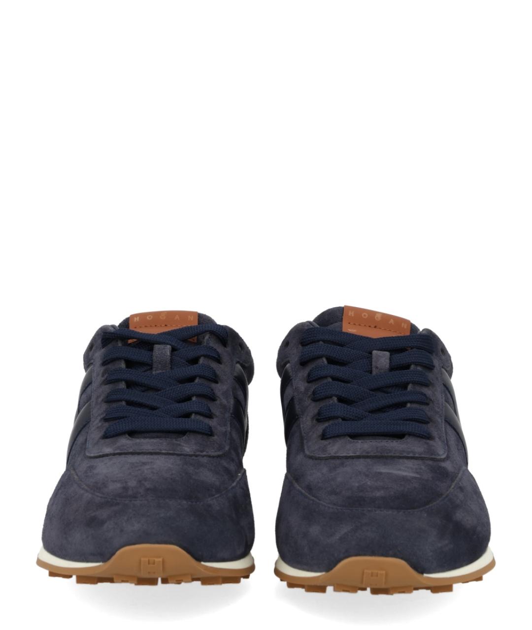 HOGAN Темно-синие замшевые низкие кроссовки / кеды, фото 2