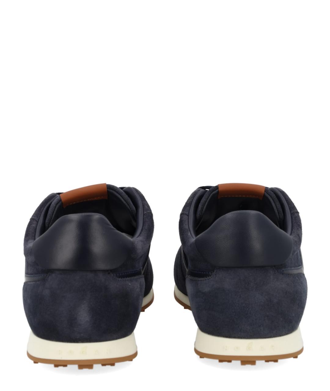 HOGAN Темно-синие замшевые низкие кроссовки / кеды, фото 4