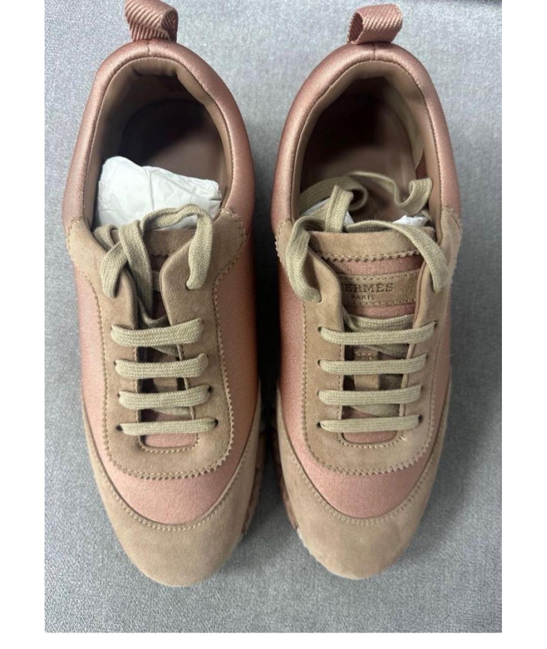 HERMES Розовые замшевые кроссовки, фото 3