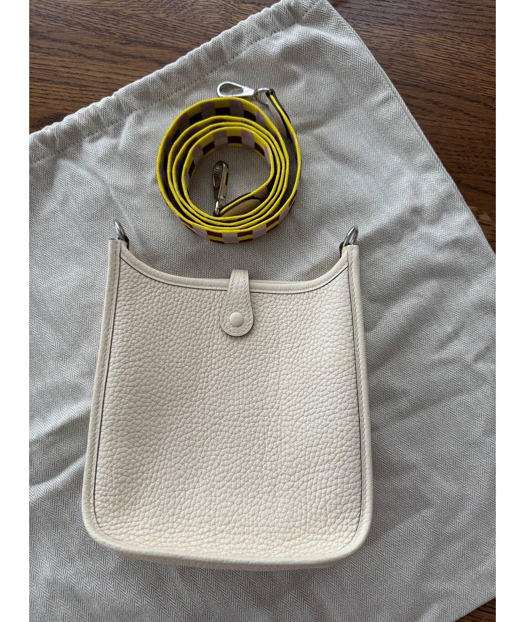 HERMES Белая кожаная сумка через плечо, фото 2