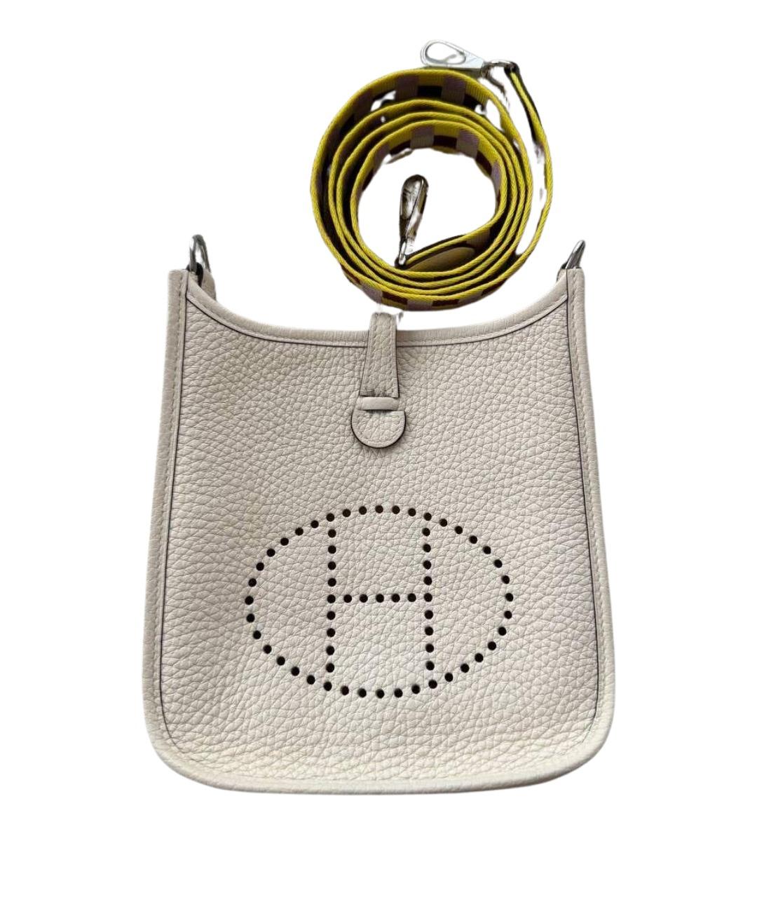 HERMES Белая кожаная сумка через плечо, фото 1