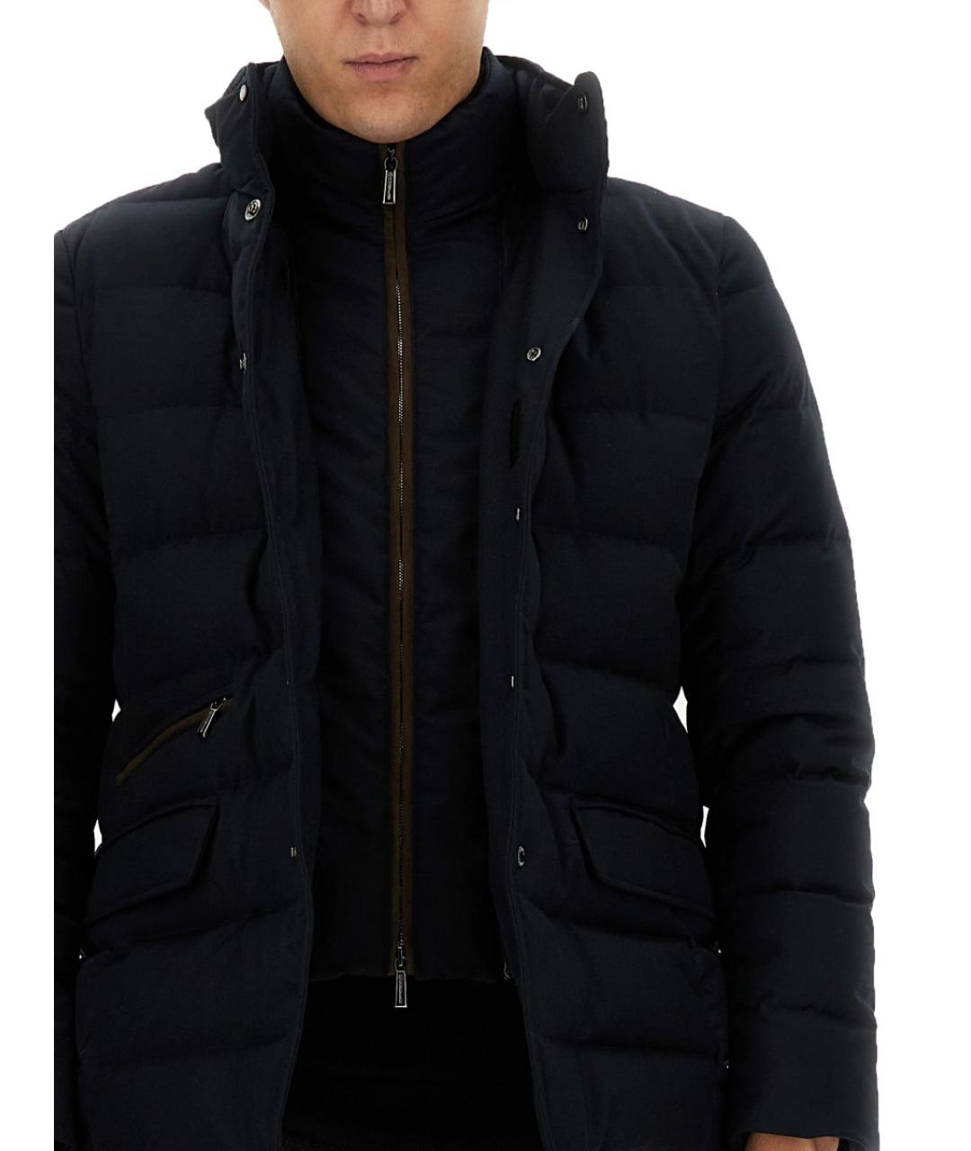 MOORER Синий полиэстеровый пуховик, фото 4