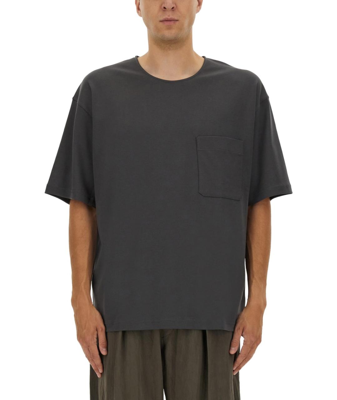 LEMAIRE Серая хлопковая футболка, фото 5