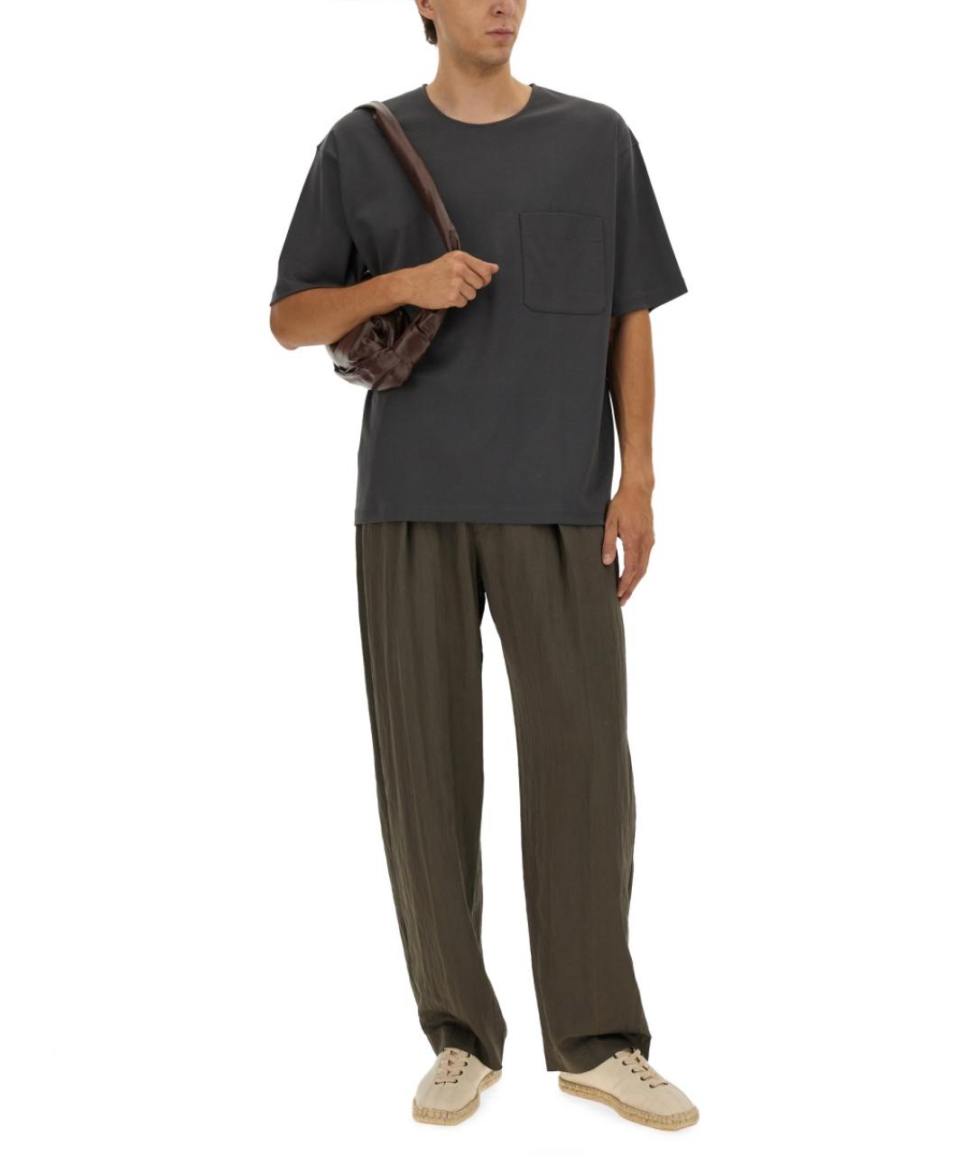 LEMAIRE Серая хлопковая футболка, фото 2