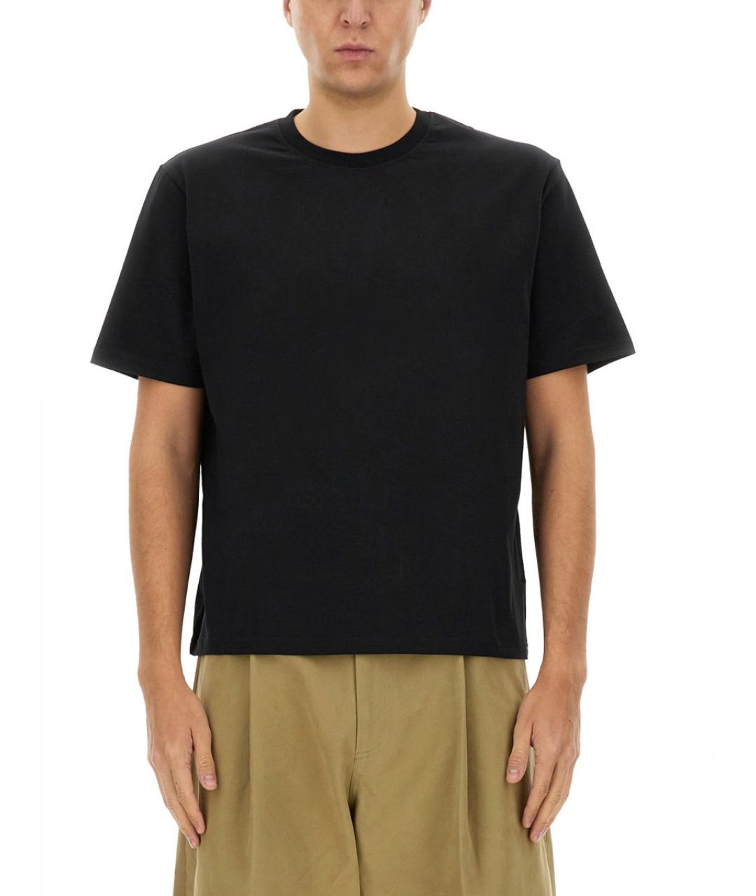 STUDIO NICHOLSON Черная хлопковая футболка, фото 5