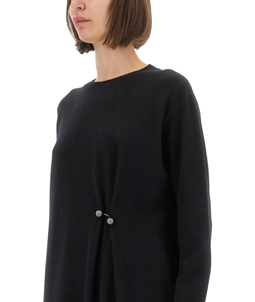 FABIANA FILIPPI Черное шерстяное повседневное платье, фото 5