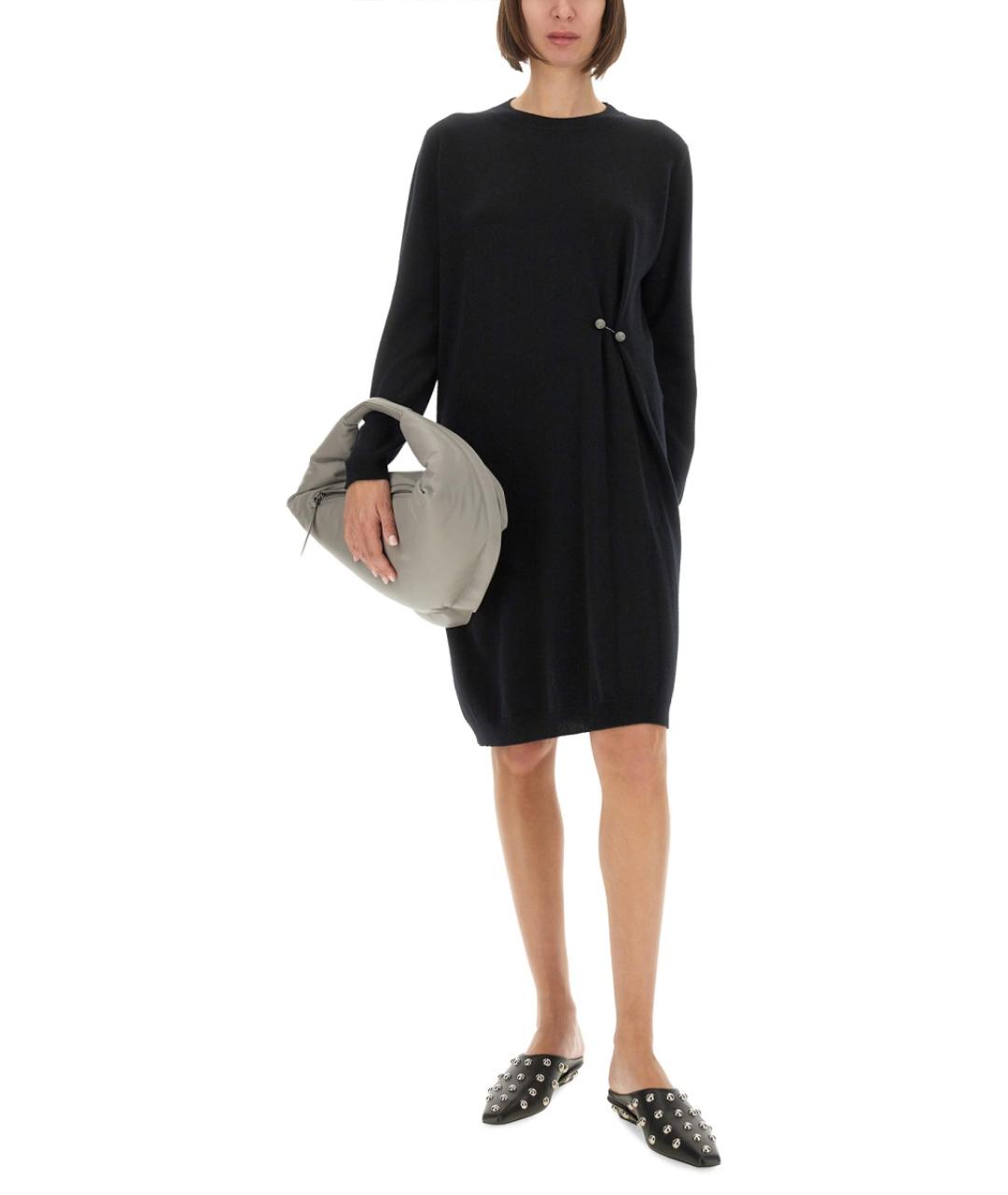 FABIANA FILIPPI Черное шерстяное повседневное платье, фото 3