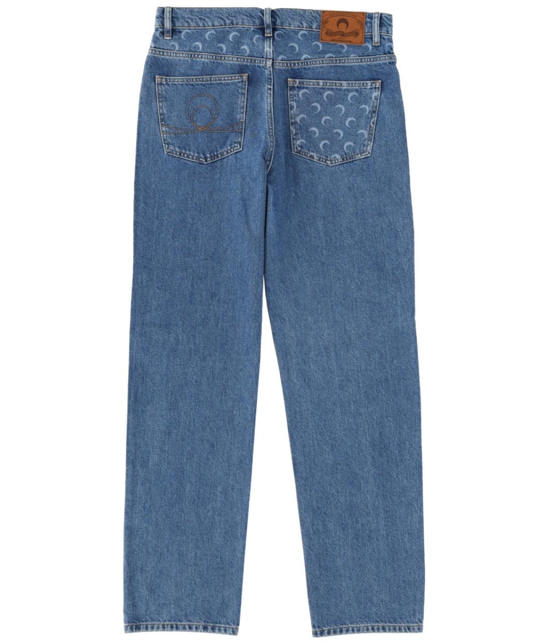 MARINE SERRE Синие хлопковые прямые джинсы, фото 2