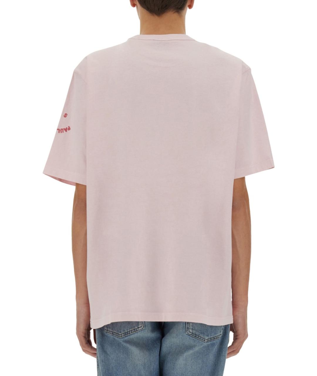 PS BY PAUL SMITH Розовая хлопковая футболка, фото 3