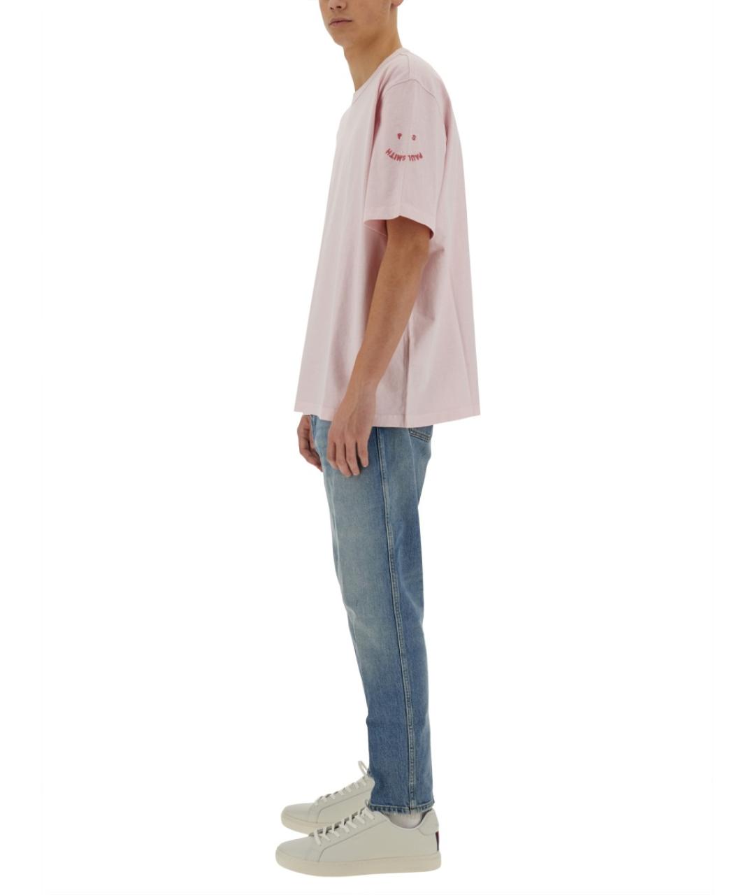 PS BY PAUL SMITH Розовая хлопковая футболка, фото 2