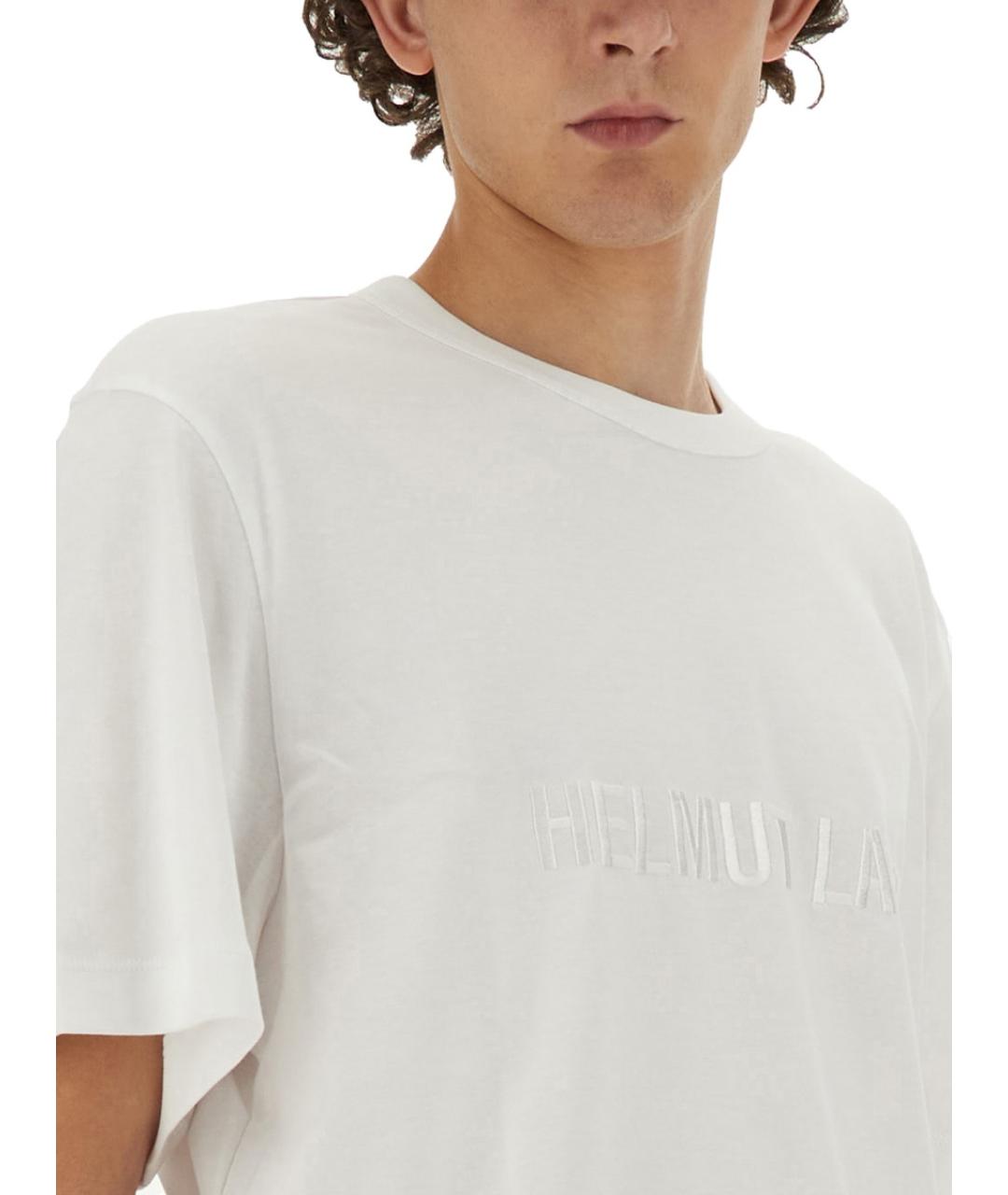 HELMUT LANG Белая хлопковая футболка, фото 4