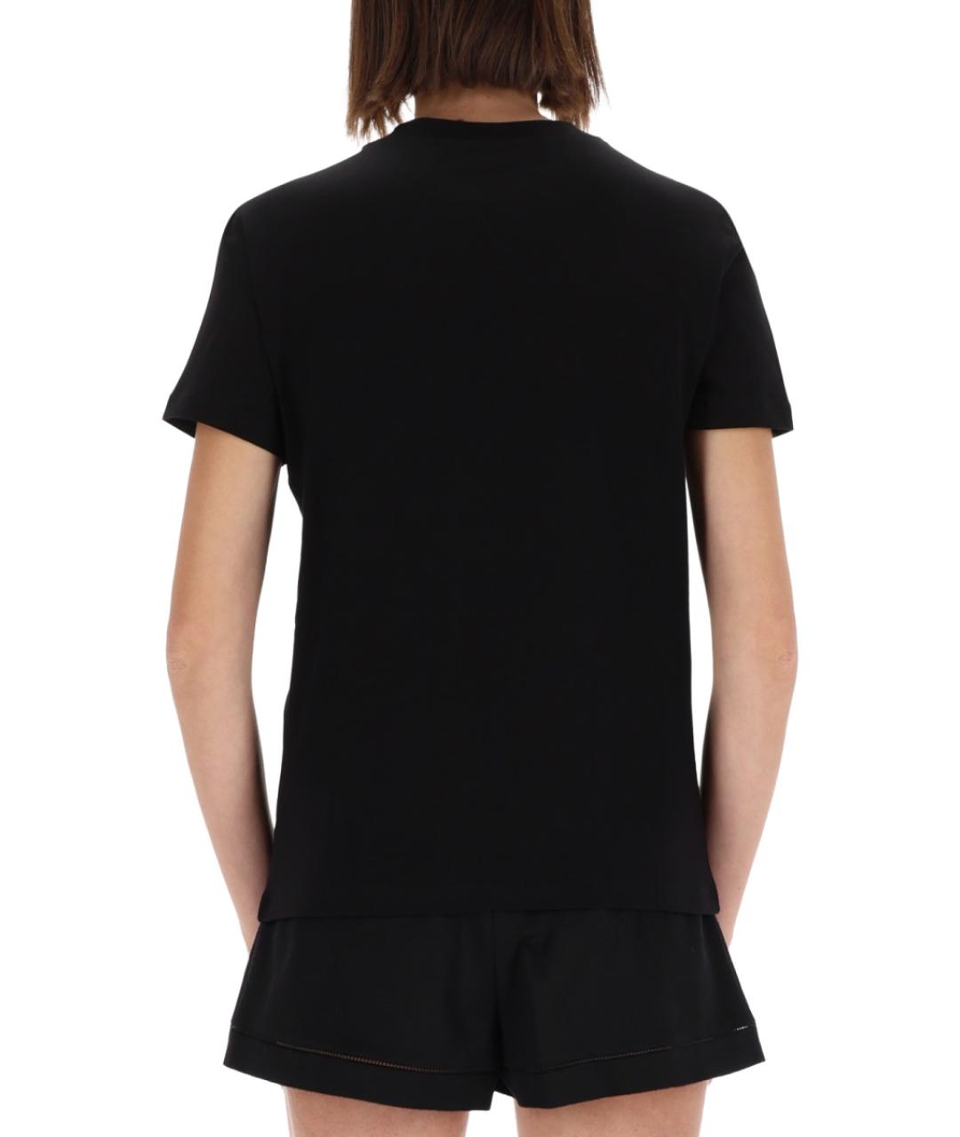 VERSACE JEANS COUTURE Черная хлопко-эластановая футболка, фото 4
