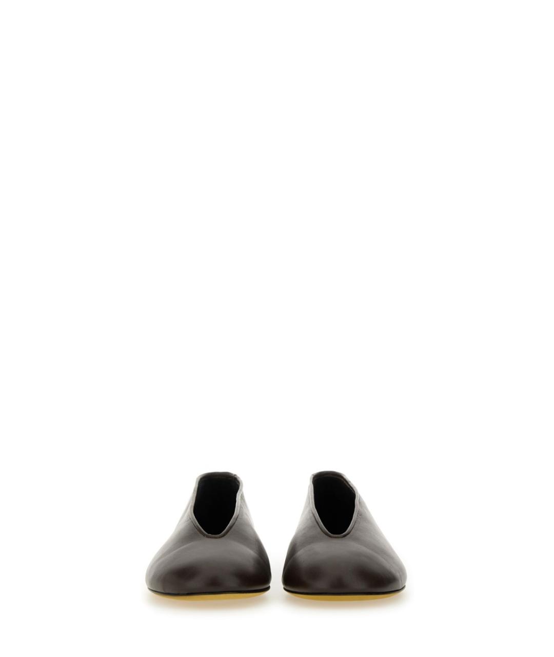 MOSCHINO Коричневые кожаные балетки, фото 4