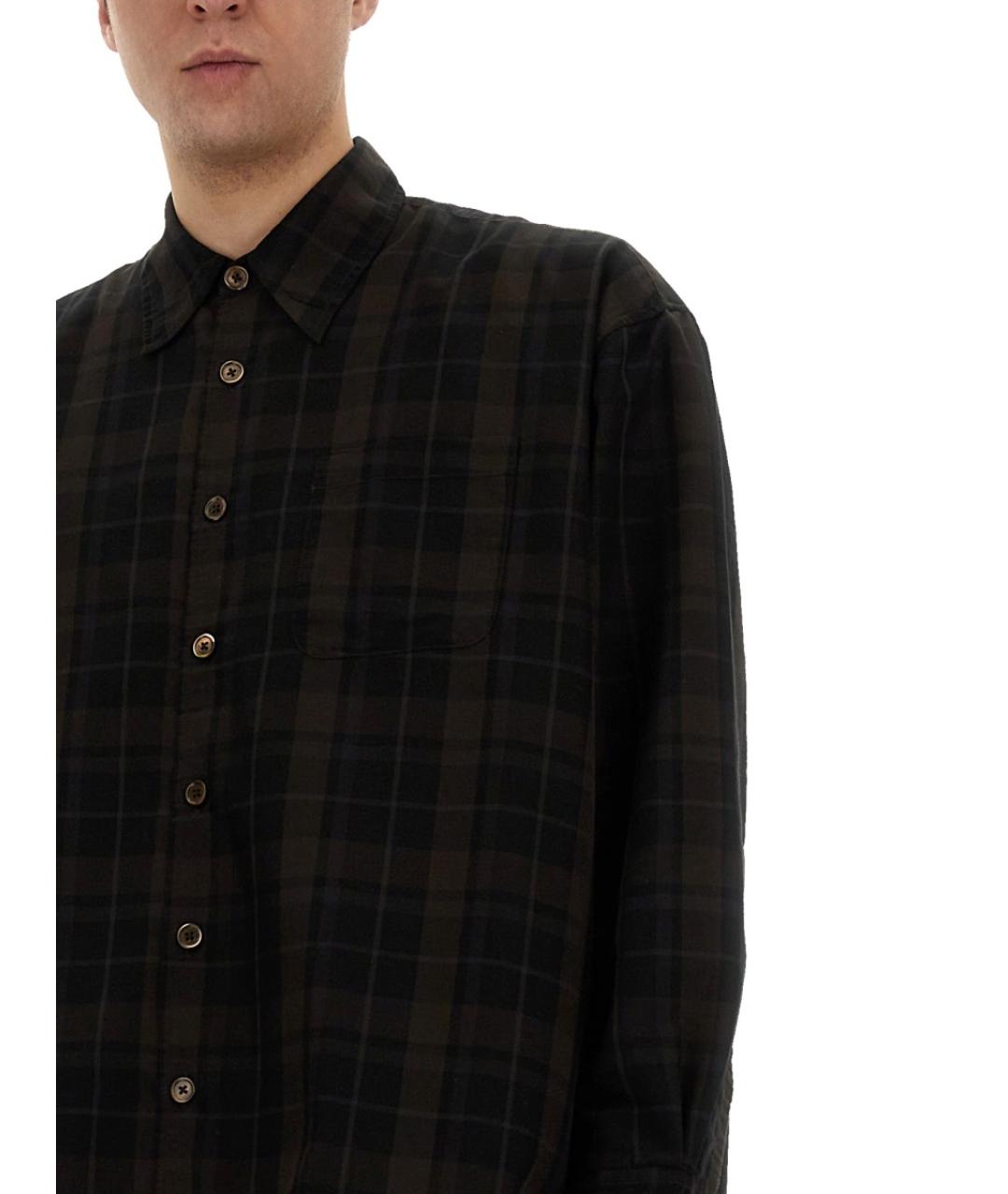 OUR LEGACY Коричневая хлопко-полиэстеровая кэжуал рубашка, фото 4