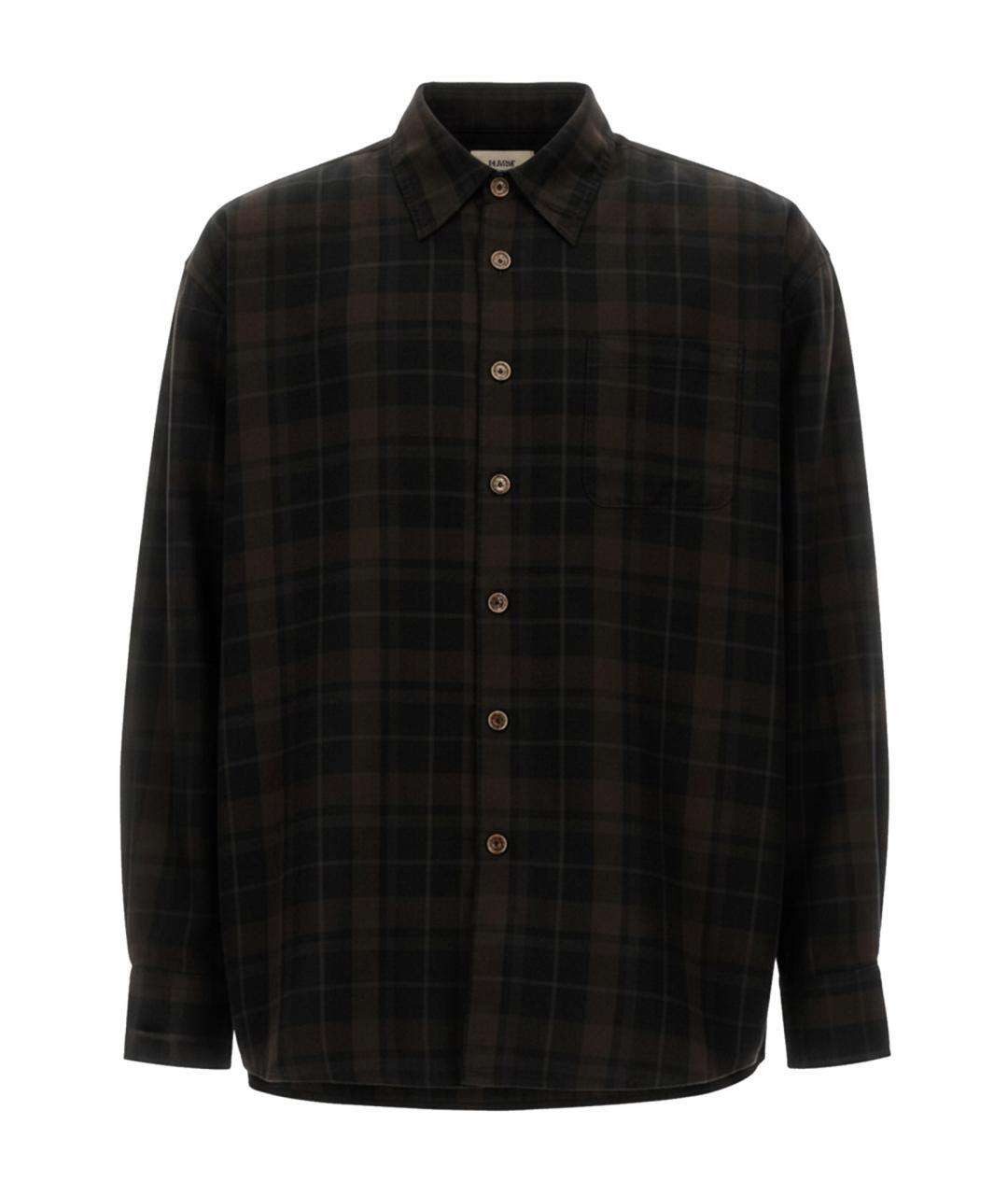OUR LEGACY Коричневая хлопко-полиэстеровая кэжуал рубашка, фото 1