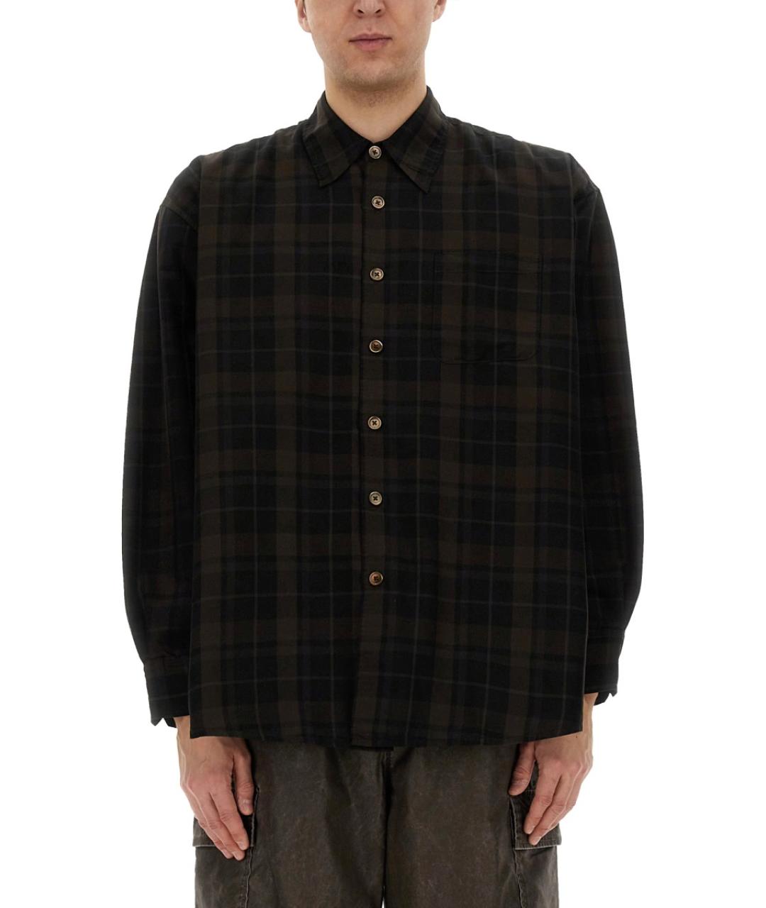 OUR LEGACY Коричневая хлопко-полиэстеровая кэжуал рубашка, фото 5