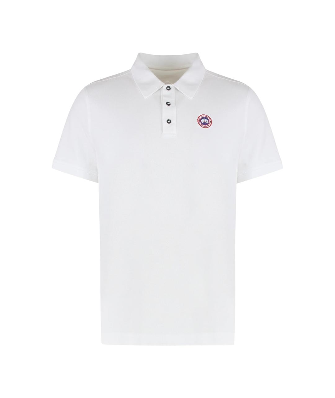 CANADA GOOSE Белое хлопковое поло с коротким рукавом, фото 1