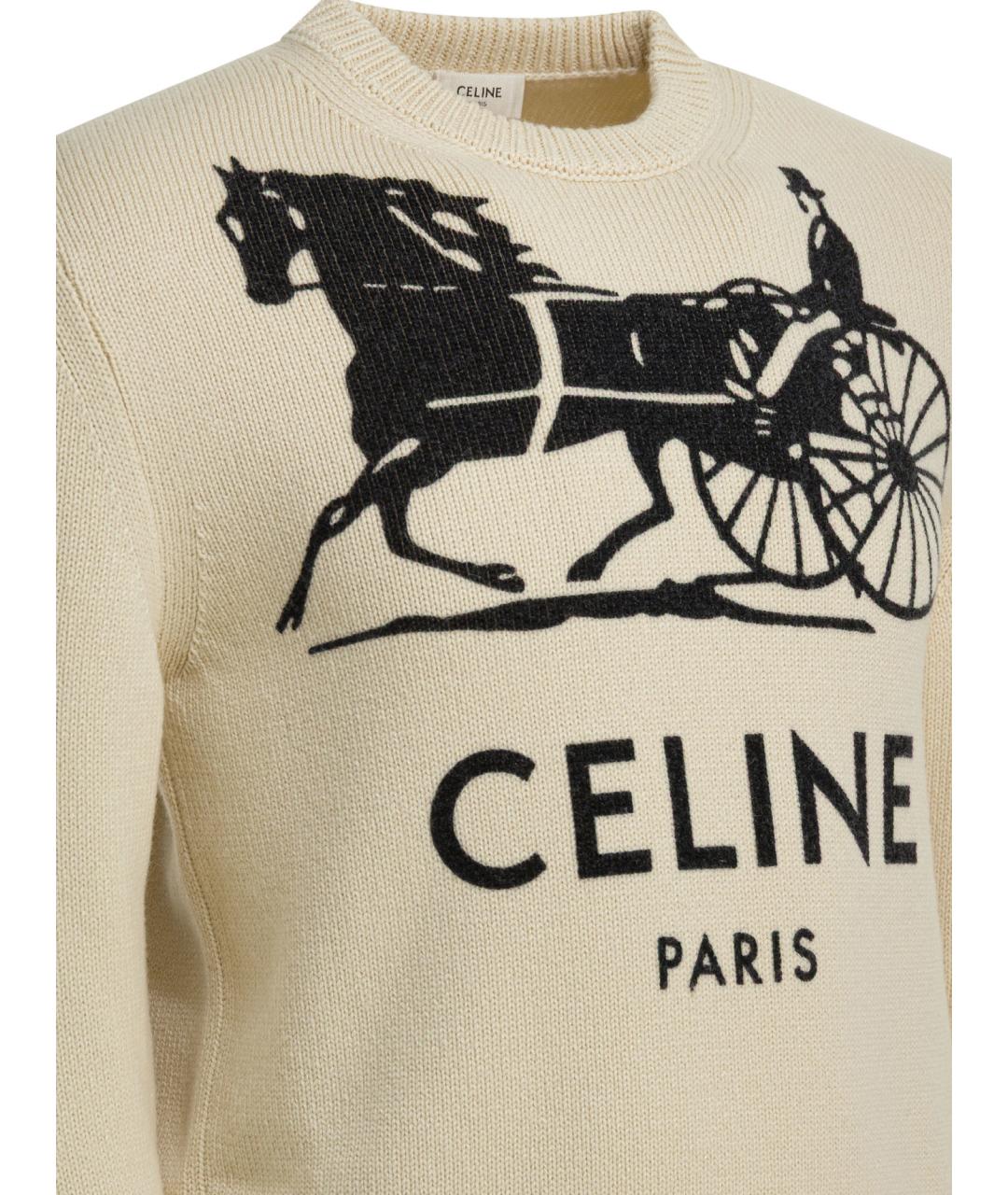 CELINE Белый кашемировый джемпер / свитер, фото 4