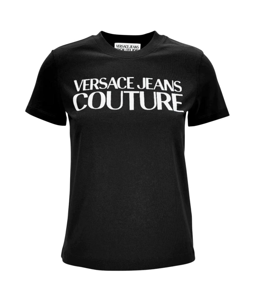 VERSACE JEANS COUTURE Черная хлопковая футболка, фото 1
