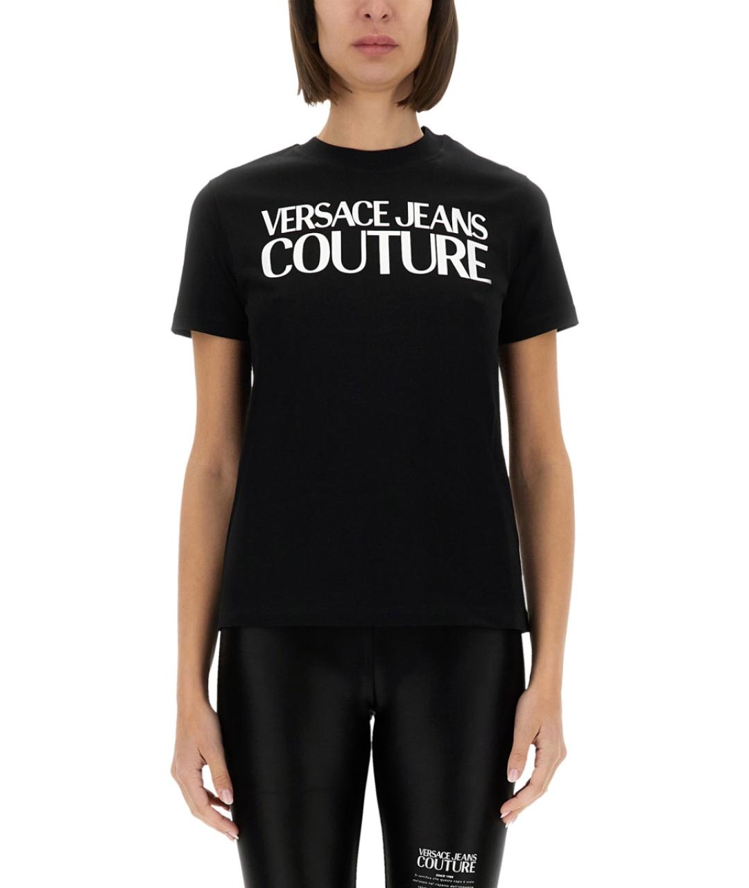 VERSACE JEANS COUTURE Черная хлопковая футболка, фото 2