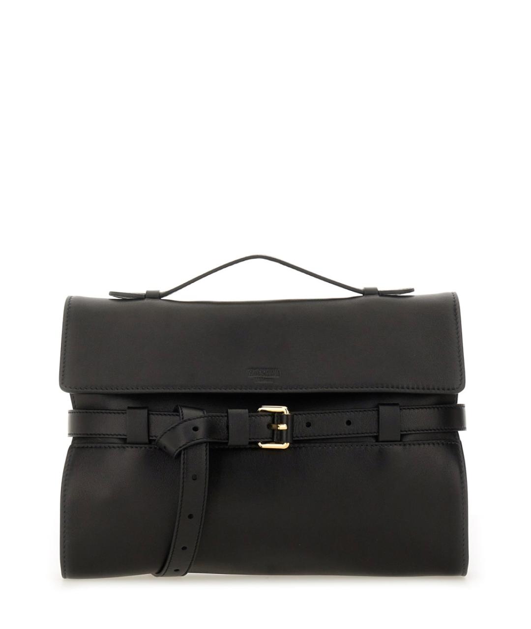 MOSCHINO Черный синтетический портфель, фото 1