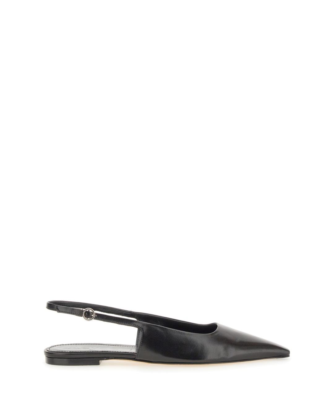 AEYDE Черные кожаные лодочки на низком каблуке, фото 1