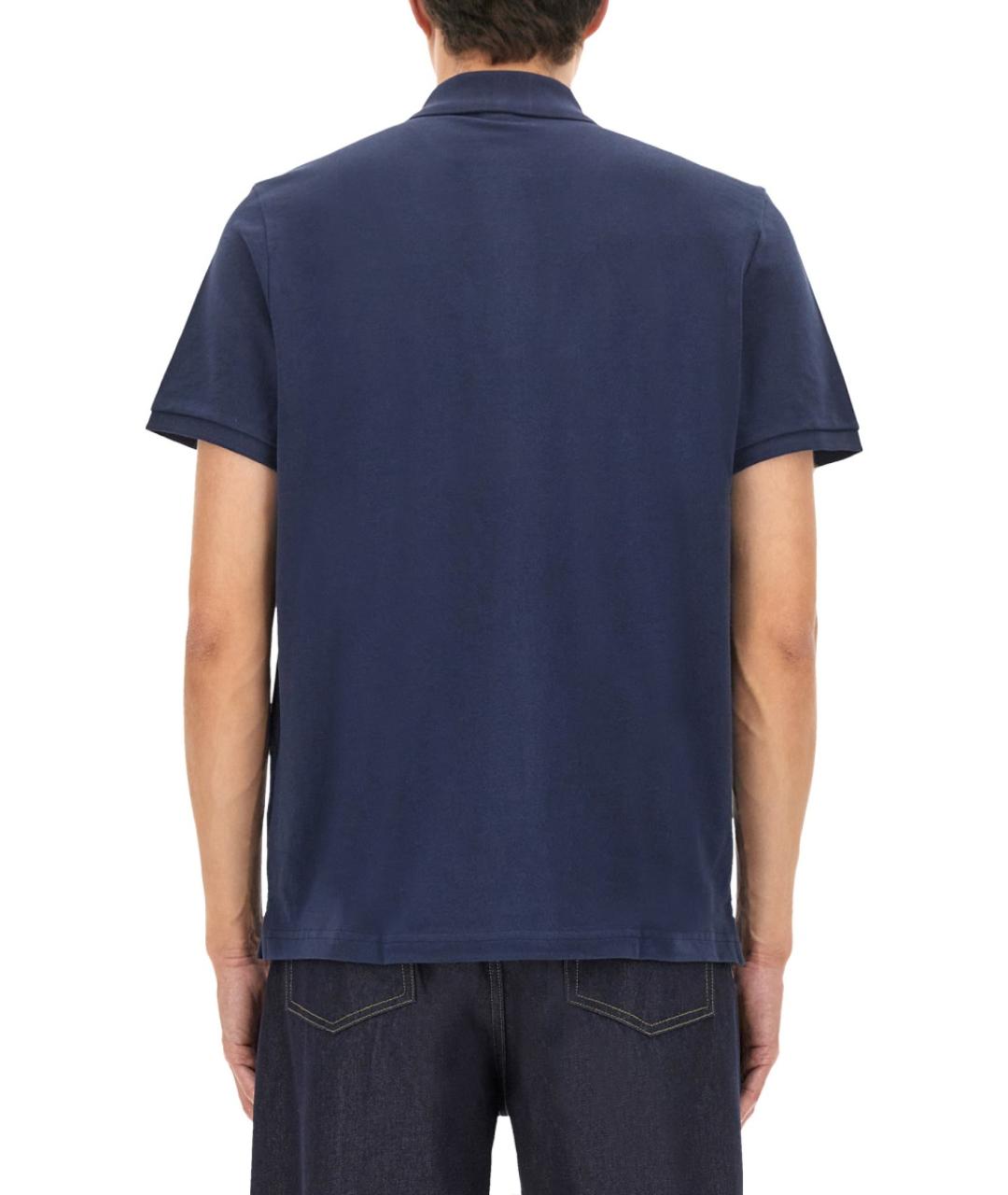 MOOSE KNUCKLES Синее хлопковое поло с коротким рукавом, фото 3