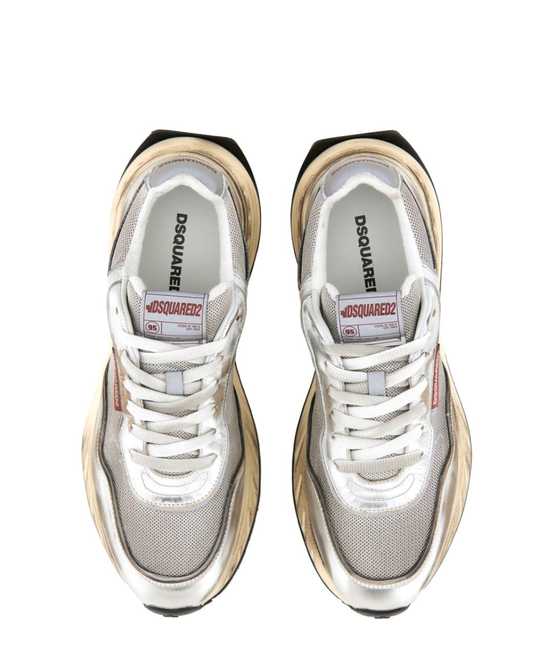 DSQUARED2 Белые текстильные низкие кроссовки / кеды, фото 2