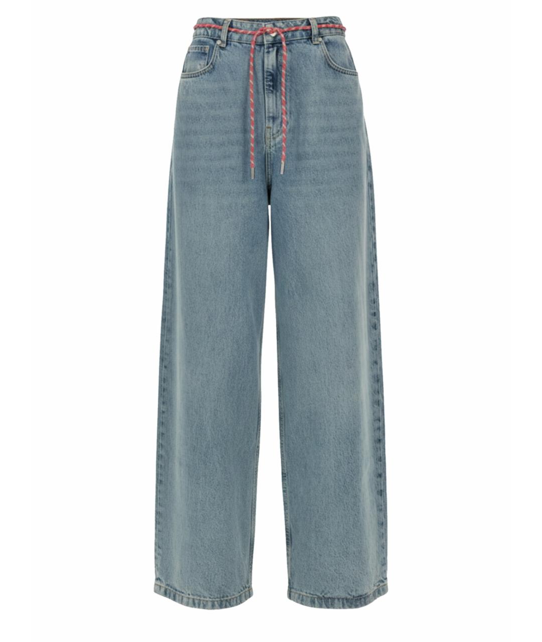 MOSCHINO JEANS Синие хлопковые прямые джинсы, фото 1