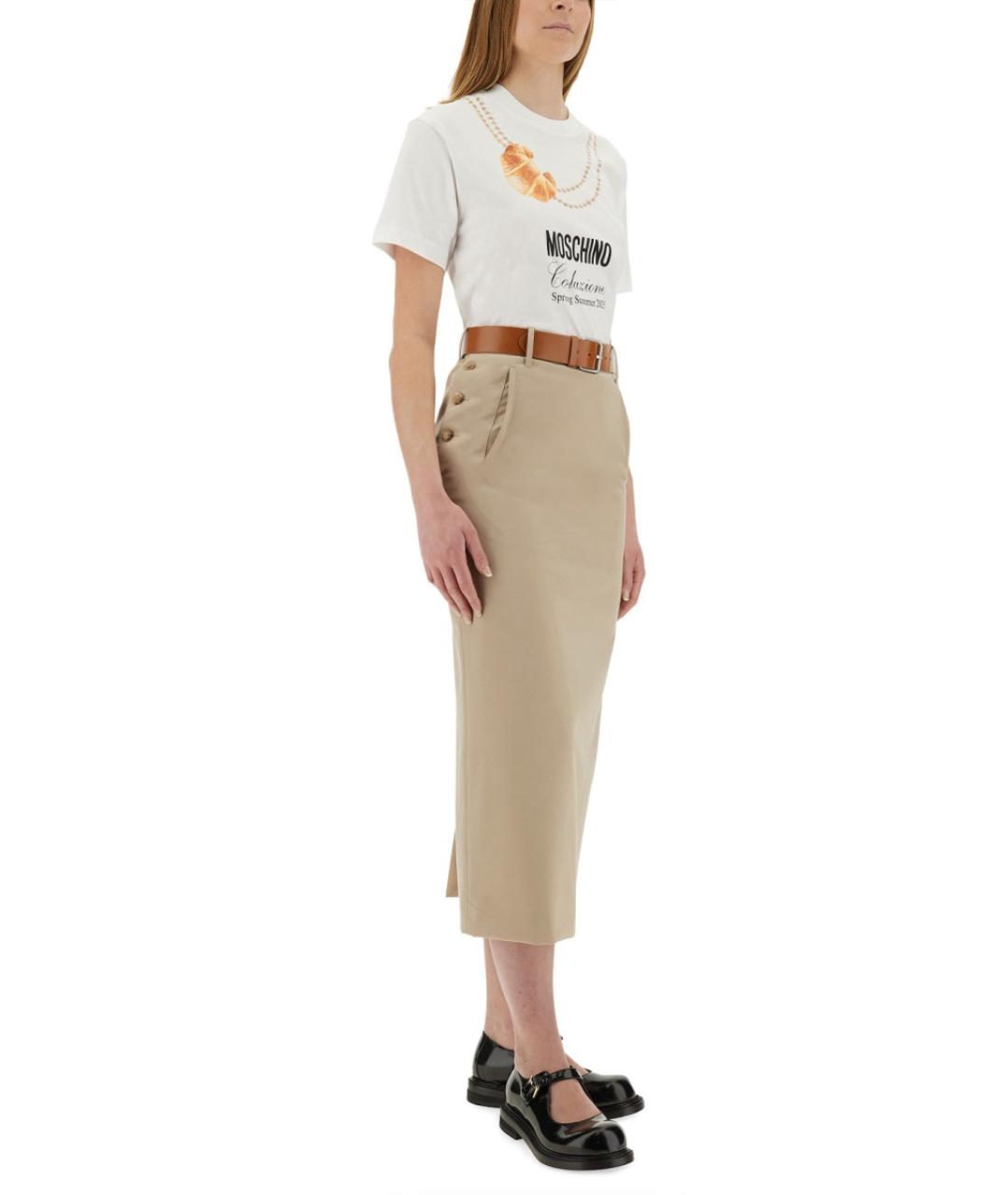 MOSCHINO Белая хлопковая футболка, фото 3