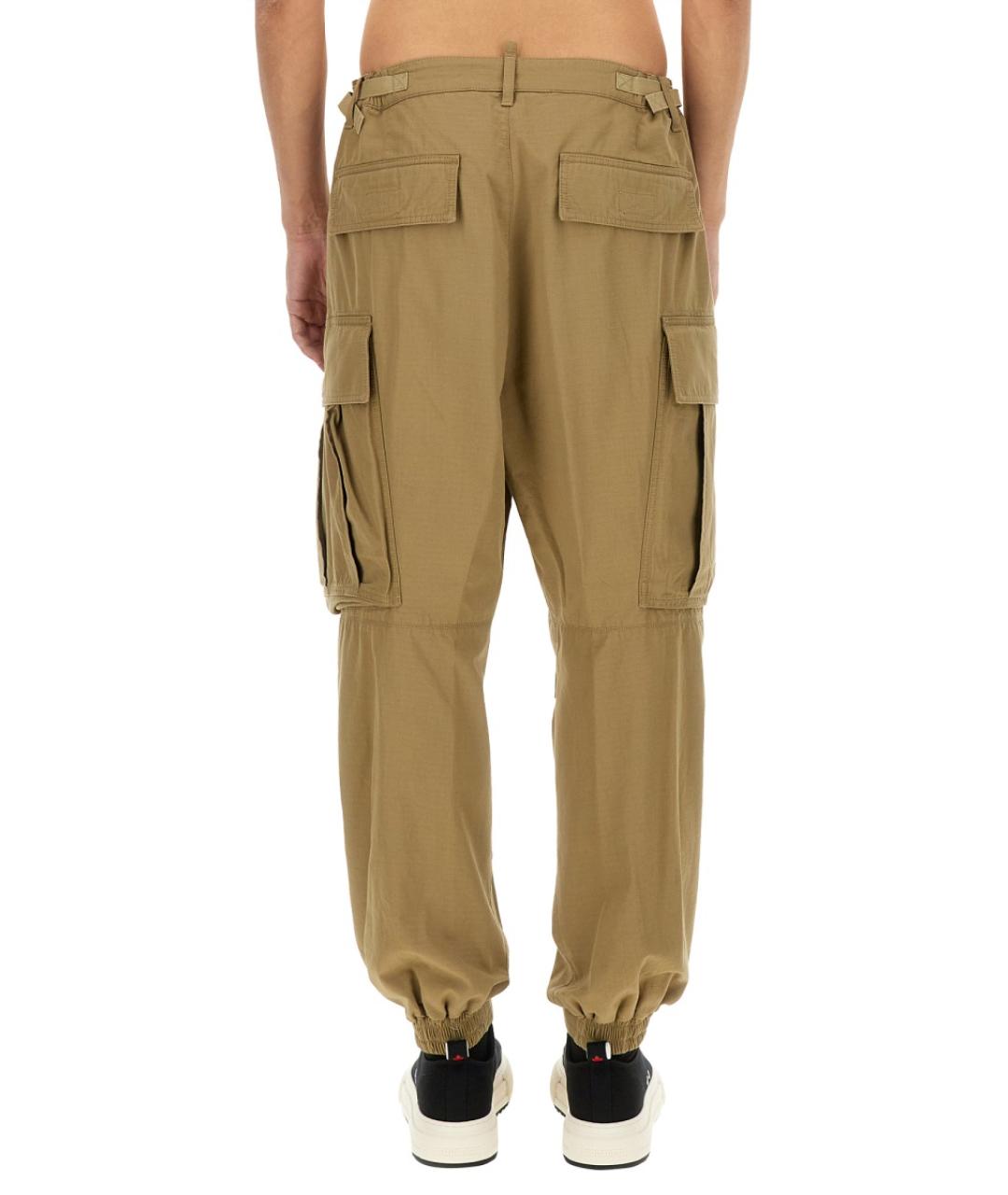 DSQUARED2 Бежевые хлопковые повседневные брюки, фото 3