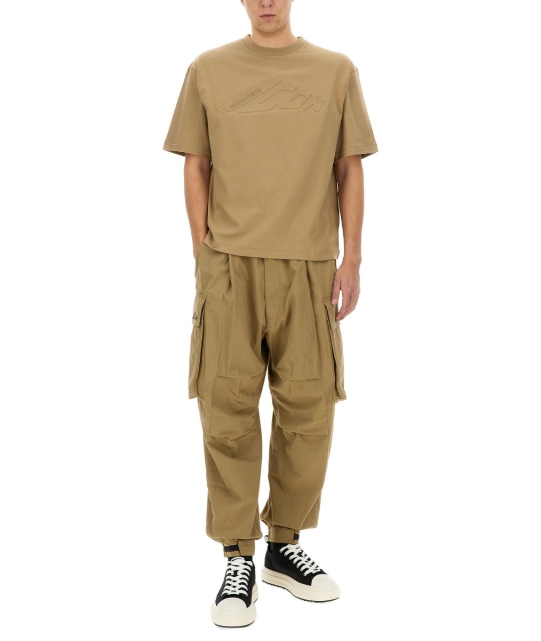 DSQUARED2 Бежевые хлопковые повседневные брюки, фото 2